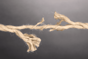 Seilbruch – Symbol für Burn-out und Burn-on